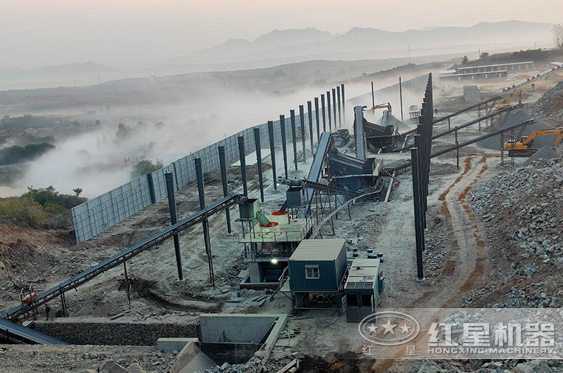 河北一時產200噸碎石加工生產客戶現場