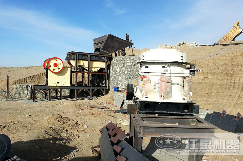 69鄂破+圓錐破碎機安裝搭建現場