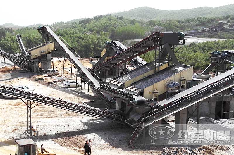 瓜米石生產線在建現場實拍