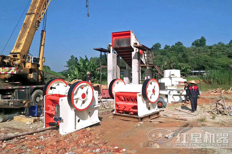 磚渣鄂破生產現場實拍