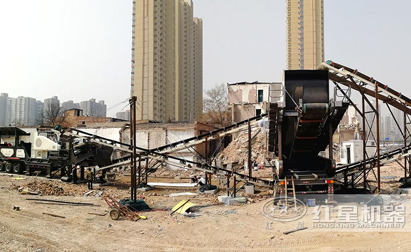 西安客戶建筑垃圾處理現場