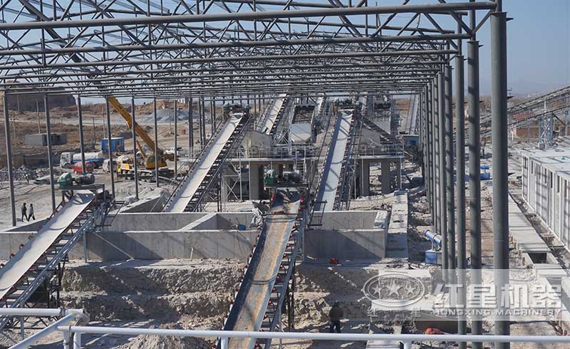 時(shí)產(chǎn)200噸石子生產(chǎn)線河北客戶現(xiàn)場(chǎng)