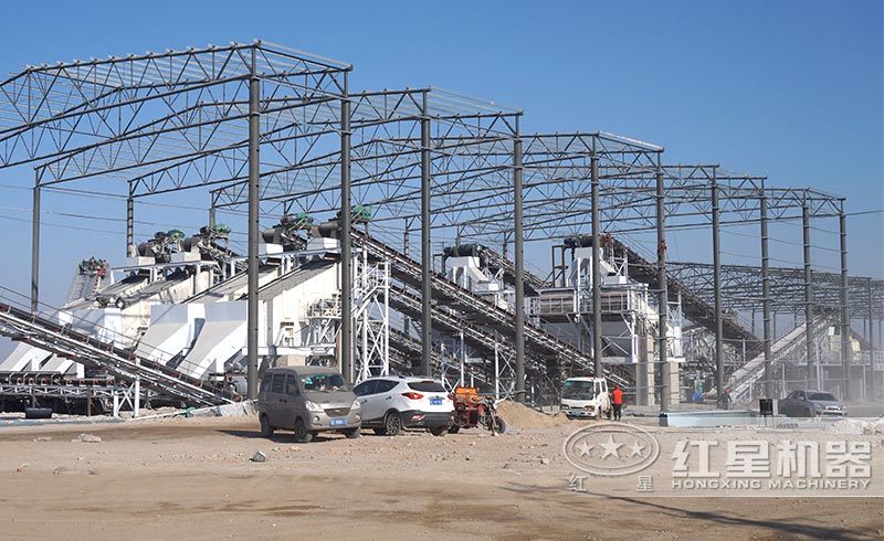 全封閉環保大型碎石生產線河北客戶現場