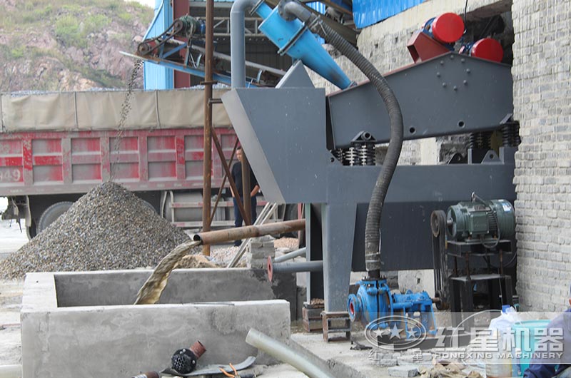 脫水篩，建設沉淀池，水可循環利用