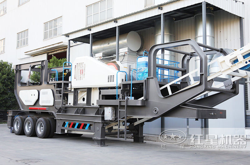 鄂式移動建筑廢料破碎機，給料+粗碎+除鐵