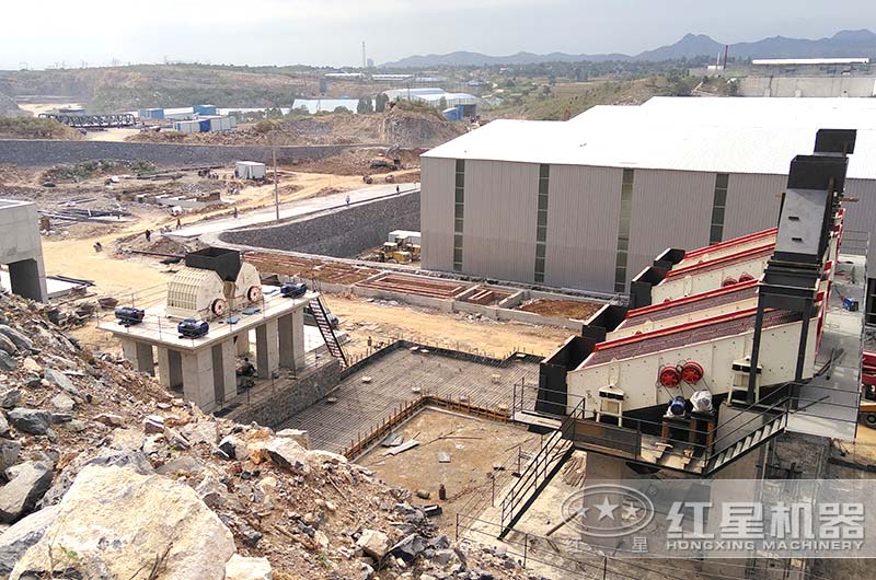 時產500噸石子生產線配置現場