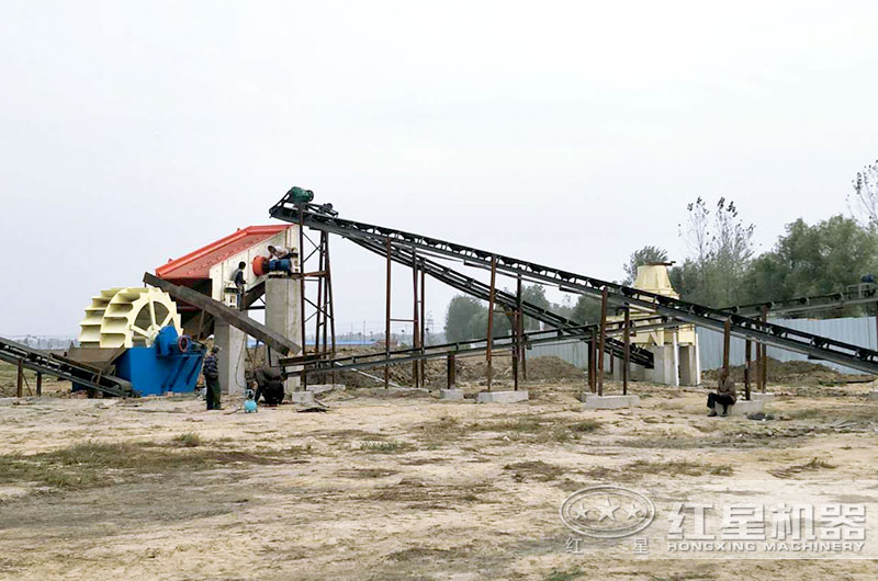 時產(chǎn)40噸花崗巖制砂生產(chǎn)線現(xiàn)場