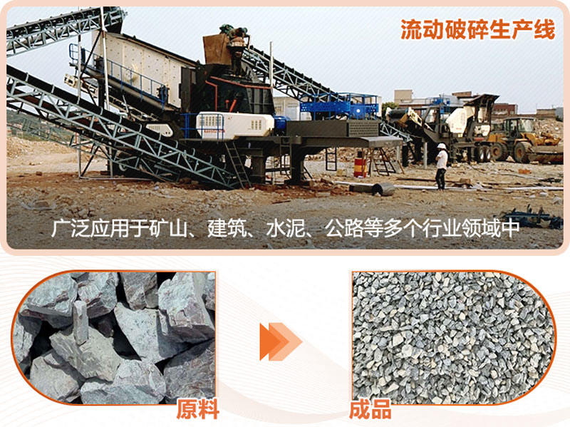 流動破碎生產(chǎn)線成品粒形好，用途廣